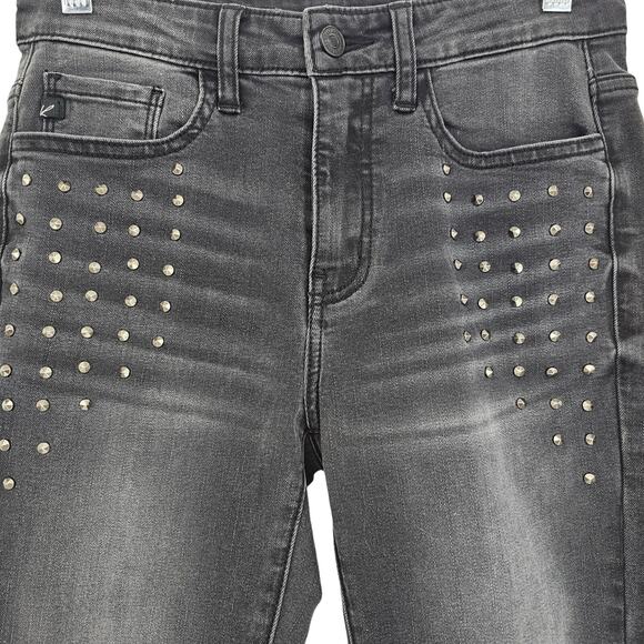 KanCan Womans size 7/27 Estilo Studded Distressed Skinny Denim Jeans in Black - Picture 2 of 8